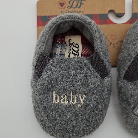 Dearfoams Gray Bear Baby Comfy Slippers Memory Foam - Picture 3 of 8